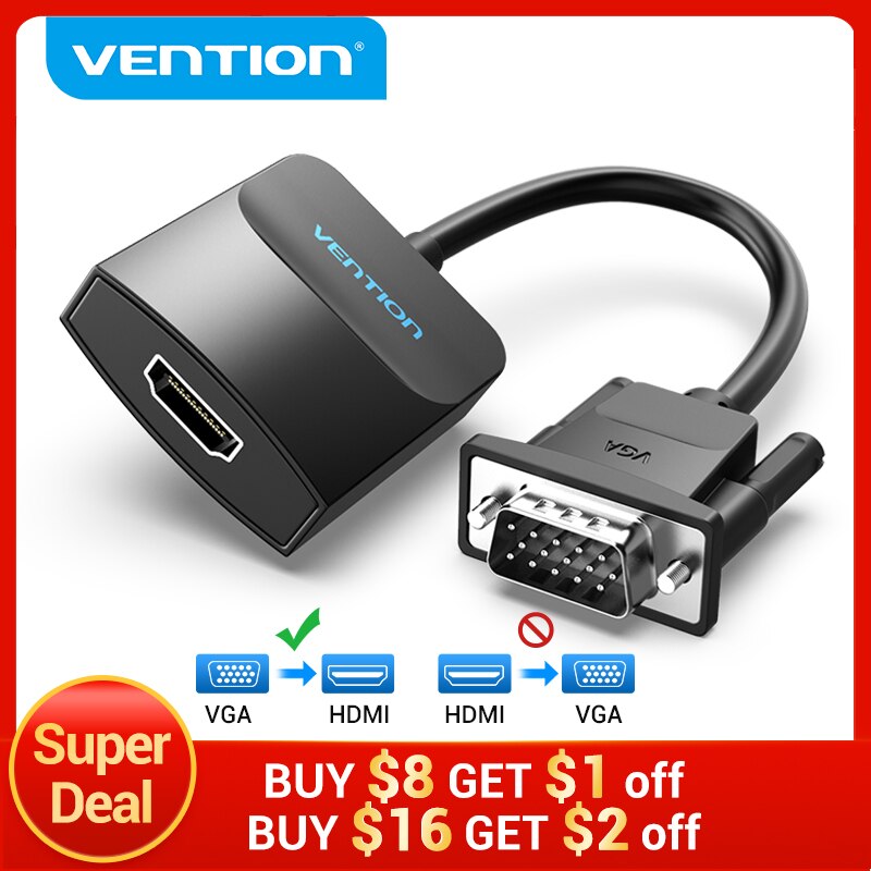 Vention-VGA to HDMI  1080P VGA Male to HDMI..